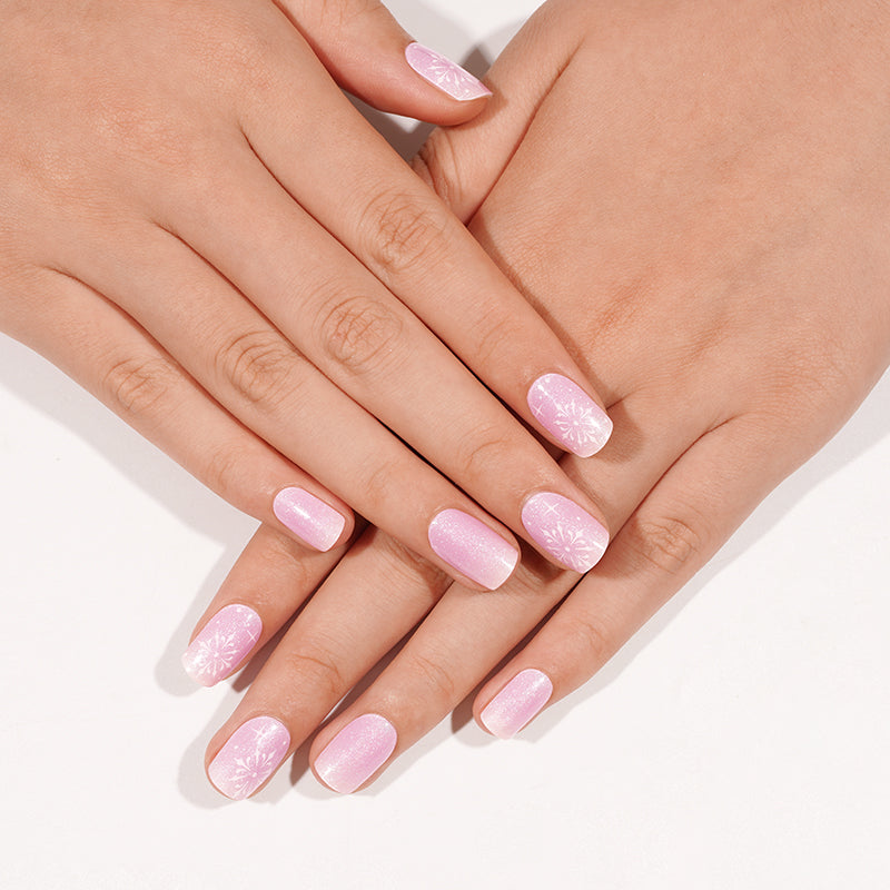 Růžovo-bílá sněhová vločka