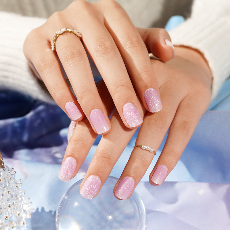 Růžovo-bílá sněhová vločka