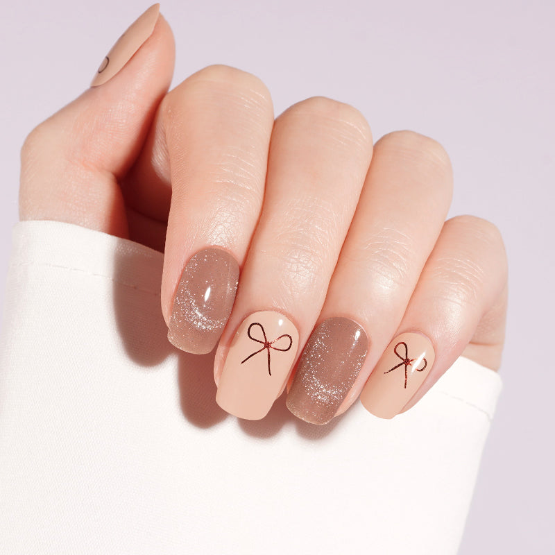 Nude s mašľou cat eye