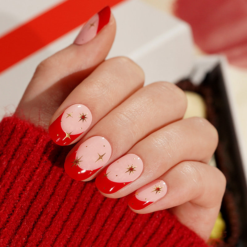 Červená francúzska s hviezdičkami